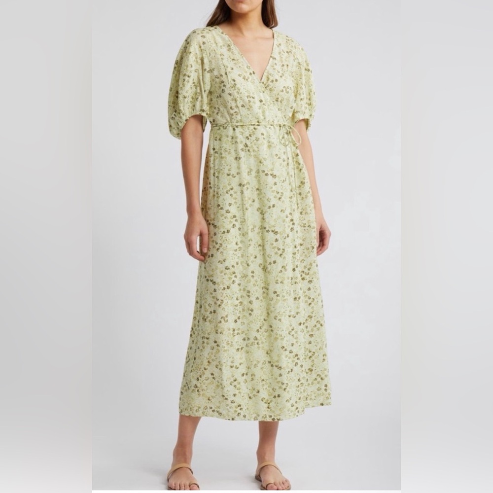 Madewell Pale Green Floral Maxi Dress